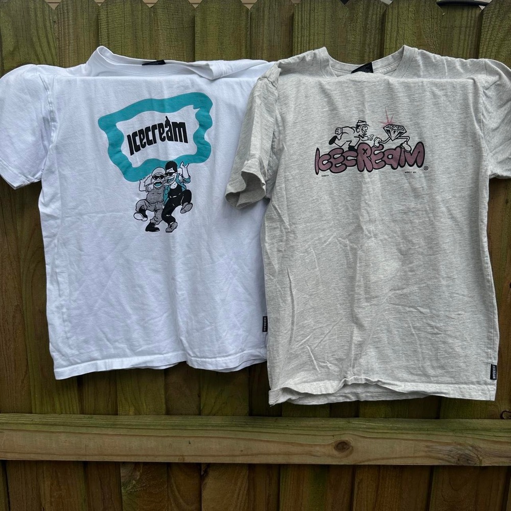 Lot of (2) Ice Cream Billionaire Boys Club Graphic T-shirt Bundle Size Medium